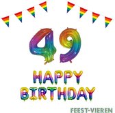 49 jaar Verjaardag Versiering Pakket Regenboog