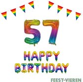 57 jaar Verjaardag Versiering Pakket Regenboog