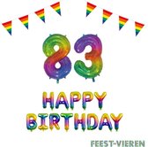 83 jaar Verjaardag Versiering Pakket Regenboog