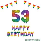 53 jaar Verjaardag Versiering Pakket Regenboog