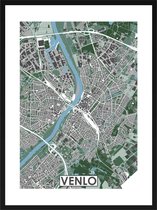Venlo - stadskaart | Inclusief strakke moderne lijst | stadsplattegrond | poster van de stad| 40x30cm