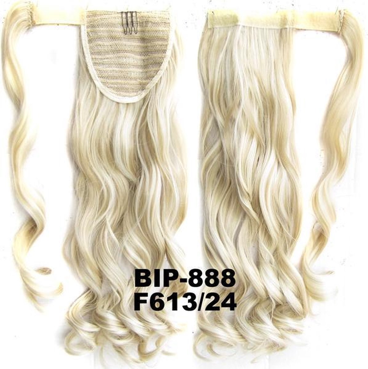 Wrap Around paardenstaart, ponytail hairextensions wavy blond - F613/24