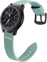Smartwatch bandje - Geschikt voor Samsung Galaxy Watch 3 45mm, Gear S3, Huawei Watch GT 2 46mm, Garmin Vivoactive 4, 22mm horlogebandje - PU leer - Fungus - Vier Kruis - Groen