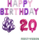 20 jaar Verjaardag Versiering Ballon Pakket Pastel & Roze