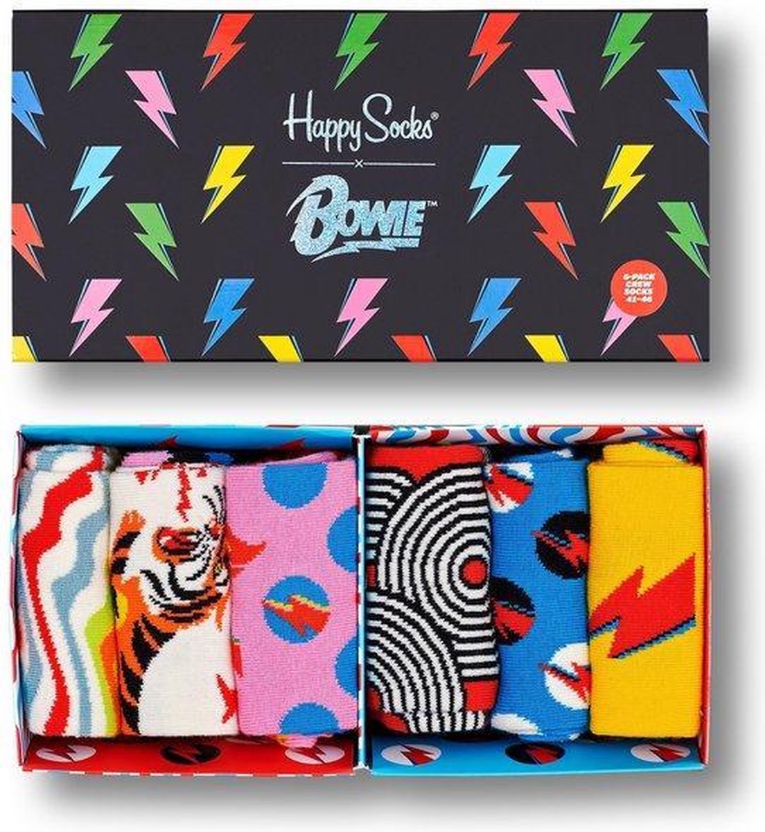 Happy Socks Bowie 6-pack Giftbox- DAVID BOWIE - Maat 41-46