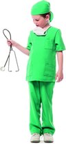 Wilbers - Dokter & Tandarts Kostuum - Chirurg Academisch Ziekenhuis Kind Kostuum - groen - Maat 164 - Carnavalskleding - Verkleedkleding