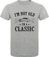T-Shirt - Casual T-Shirt - Fun T-Shirt - Fun Tekst - Lifestyle T-Shirt - Vintage - Klassiek - Verjaardag - Jarig - I'm Not Old, I'm A Classic - Sport Grey - Maat S