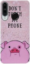 ADEL Siliconen Back Cover Softcase Hoesje voor Huawei P30 Lite - Biggetje Don't Touch My Phone