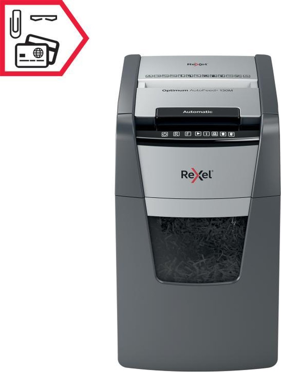 Rexel Optimum Auto+130M Fluisterstille Papierversnipperaar thumbnail 3
