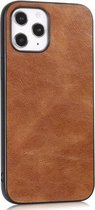 GadgetBay Leather Look kunstleer hoesje voor iPhone 12 Pro Max - bruin