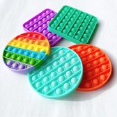 Fidget Toy Speelgoed Set 5 stuks - Pop It! Circles Squares - 3x rond 2x vierkant popper