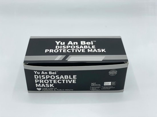 100 stuks - zwarte Mondmasker 3 laags
