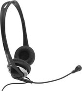 headset met microfoon - Koptelefoon-micro verstelbaar 3,5 mm jack zwart / grijs