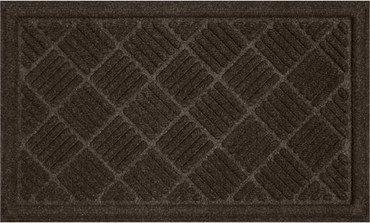 1x Coryl Deurmat Ottawa | Grijs | 75x45cm| Antislip Binnenmat - Overdekte Buitenmat - Schoonloopmat - 100% polyester met rubber antislip backing