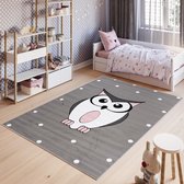 Tapiso Pinky Vloerkleed Grijs Kinderkamer Dieren Kleed Speeltapijt Maat- 120x170