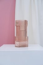 Vaas groot | Roze | D13 H25cm | Bloemenvaas Glas