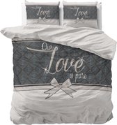 Sleeptime Katoen Pure Love - Dekbedovertrekset - Lits-Jumeaux - 240x200/220 cm + 2 kussenslopen 60x70 cm - Wit