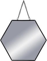 Spiegel hexagon metalen ketting 3 x zwart