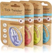O'Tom Tick Twister - Crochets à tiques / Pince à tique - 2 crochets à tiques dans le clip - facile à transporter