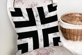 Coussin décoratif motif noir et blanc - Coussins de salon - Coussins décoratifs décoration intérieure ou extérieure -45x45cm