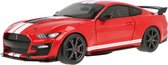 Ford Mustang GT500 (Rood/Zwart) (30cm) 1/18 Solido - Modelauto - Schaalmodel - Model auto - Miniatuurautos - Miniatuur auto