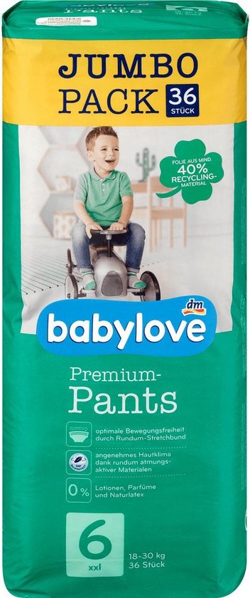 babylove Premium Pants - Taille 6 - XXL - 18-30 kg, pack jumbo - 36 pièces