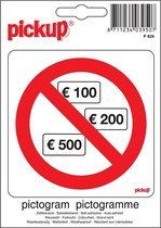 Pickup Pictogram 10x10 cm - Geen bankbiljetten van 100-200-500