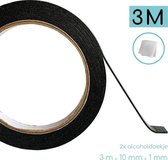 SOLITY® Dubbelzijdig Foam Tape - Zwart - 3m x 10mm x 1mm Montagetape - Schuimtape - Hittebestendig -Inclusief opbergzakje + 2x alcoholisch reinigingsdoekje + 4 try-out stukjes