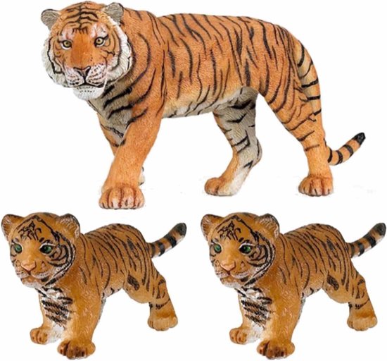 Plastic speelgoed figuren dieren setje van 3x stuks tijgers familie. Moeder  en 2x... | bol.com