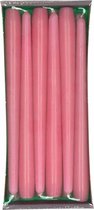 36x Oud roze dinerkaarsen 25 cm 8 branduren - Geurloze kaarsen oud roze - Tafelkaarsen/kandelaarkaarsen
