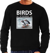 Dieren foto sweater Papegaaiduiker - zwart - heren - birds of the world - cadeau trui vogel liefhebber L