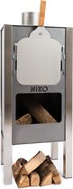 NIKO Design Original - Pizzaoven voor buiten -Tuinhaard - Corten staal - RVS - Houtkachel voor in een overkapping