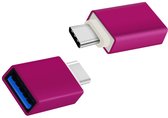 USB C adapter- C naar A - Roze - Allteq