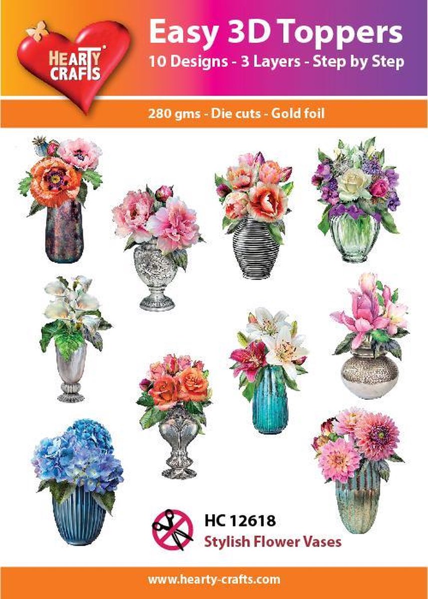 Easy 3D Topper Stylish Flower Vases - HC12618