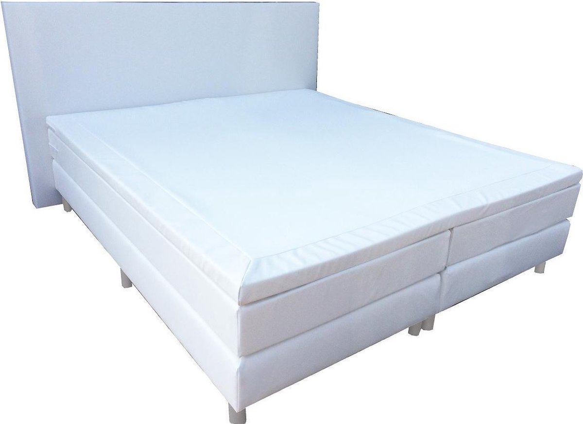 Slaaploods.nl Anda - Boxspring inclusief matras - 180x220 cm - Kunstleer - Wit