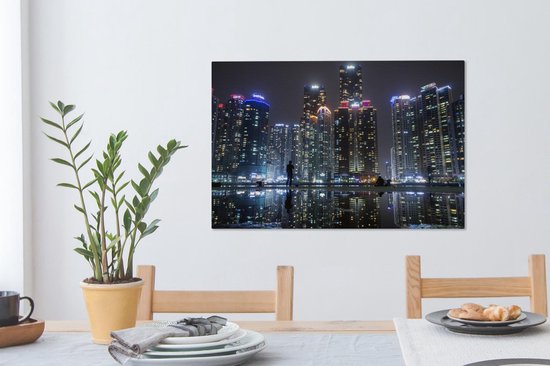 Skyline de la ville sud-coréenne de Busan Toile 90x60 cm - Tirage photo sur toile (Décoration murale salon / chambre) / Villes asiatiques Peintures sur toile