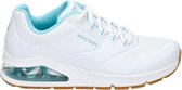Skechers Uno 2 2Nd Dames Sneaker - Wit Blauw - Maat 37