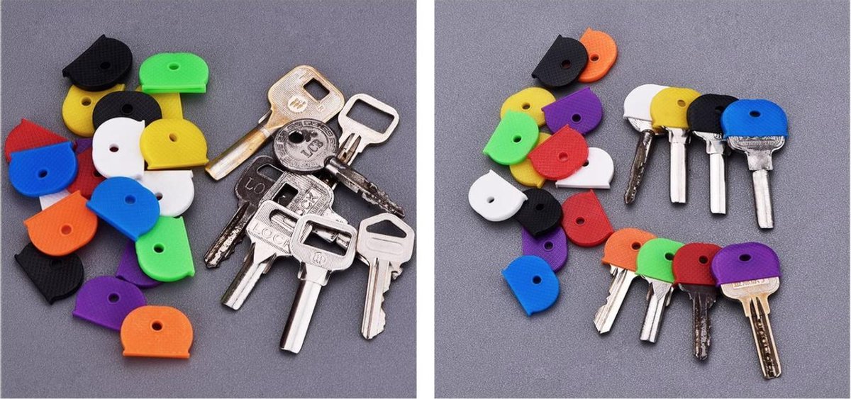 Sleutelkapje kleur vierkante ronde sleutelhoesjes sleutels uit elkaar houden  | bol.com