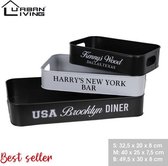 Urban Living set van 3 metalen dienbladen - American Diner -