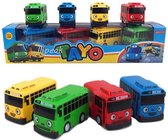 Tayo The Little Bus - Tayo Bus - Bus Speelgoed - Auto Speelgoed Jongens - Terugtrek Auto - Pull Back Autootjes - Schaal1:64 - 4-Delige Speelgoedset Met Terugtrekactie - Kinder Cadeautjes - Bl