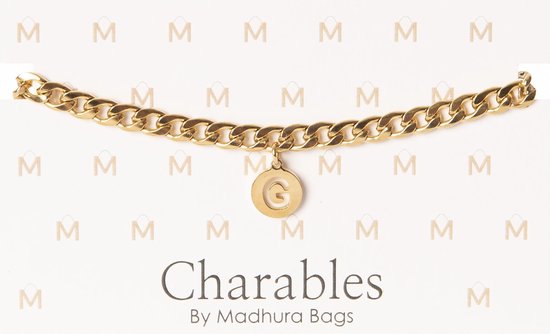 Charables by Madhura Bags Armband Elegance Goud – Waterproof – Hypoallergeen – RVS - Naamletter G