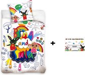 Bing Bunny peuter dekbedovertrek 100x135cm | 100% katoen met leuke deur naamsticker