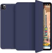 iPad Pro 11 2021 Hoesje - 11 inch - Tri fold book case hoesje TPU Back Cover met stand Donker Blauw