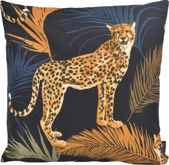 Housse de coussin léopard doré | Plein air / Extérieur | Coton / Polyester | 45 x 45 cm