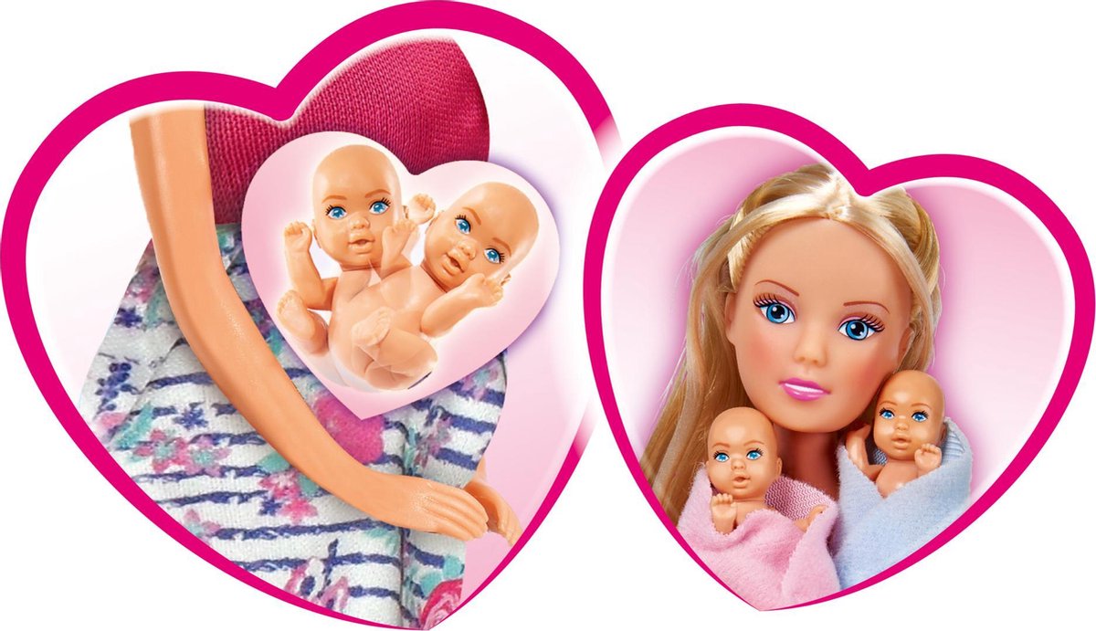 Simba - Steffi Love - Welcome Twins - Zwangere pop - Commode - Badkuip - 29cm - Pop — afbeelding 8