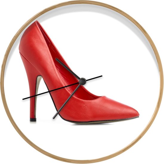 Klok Talons Ø 30 cm - Chaussure rouge élégante à talon - Moderne - Horloge  murale... | bol.com