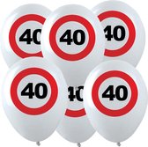 48x Ballons d'anniversaire avec panneau d'arrêt 40 ans impression 28 cm