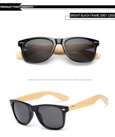 Zonnebril heren - Bamboe Zonnebril - Kleurrijke Zonnebril – Zwart Donker