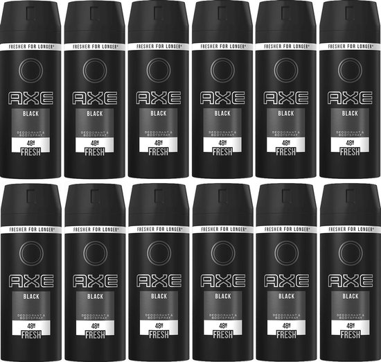 AXE Deodorant / Bodyspray Black - JUMBOPAK - 12 x 150 ml - 1800 ml