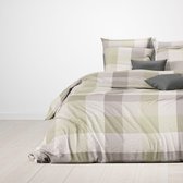 Mistral Home - Dekbedovertrek - 100% katoen - 140x200+65x65 cm - Met flessenhals - Scot Torino - Groen, grijs